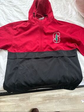 STANFORD UNIVERSITY Red Zip Hooded Athletic Jacket